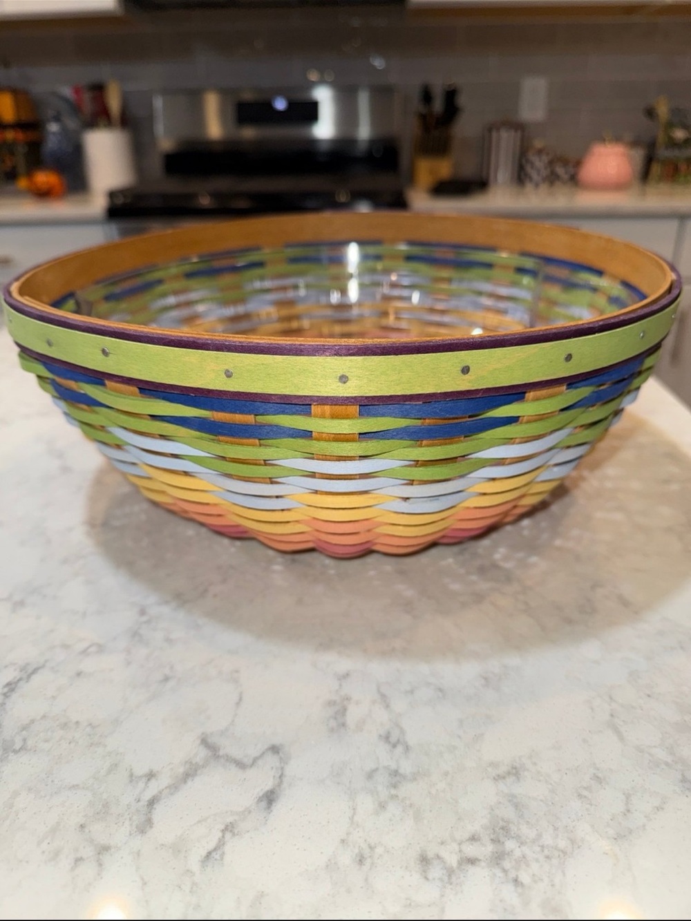 Longaberger Large Summertime Stripe Basket